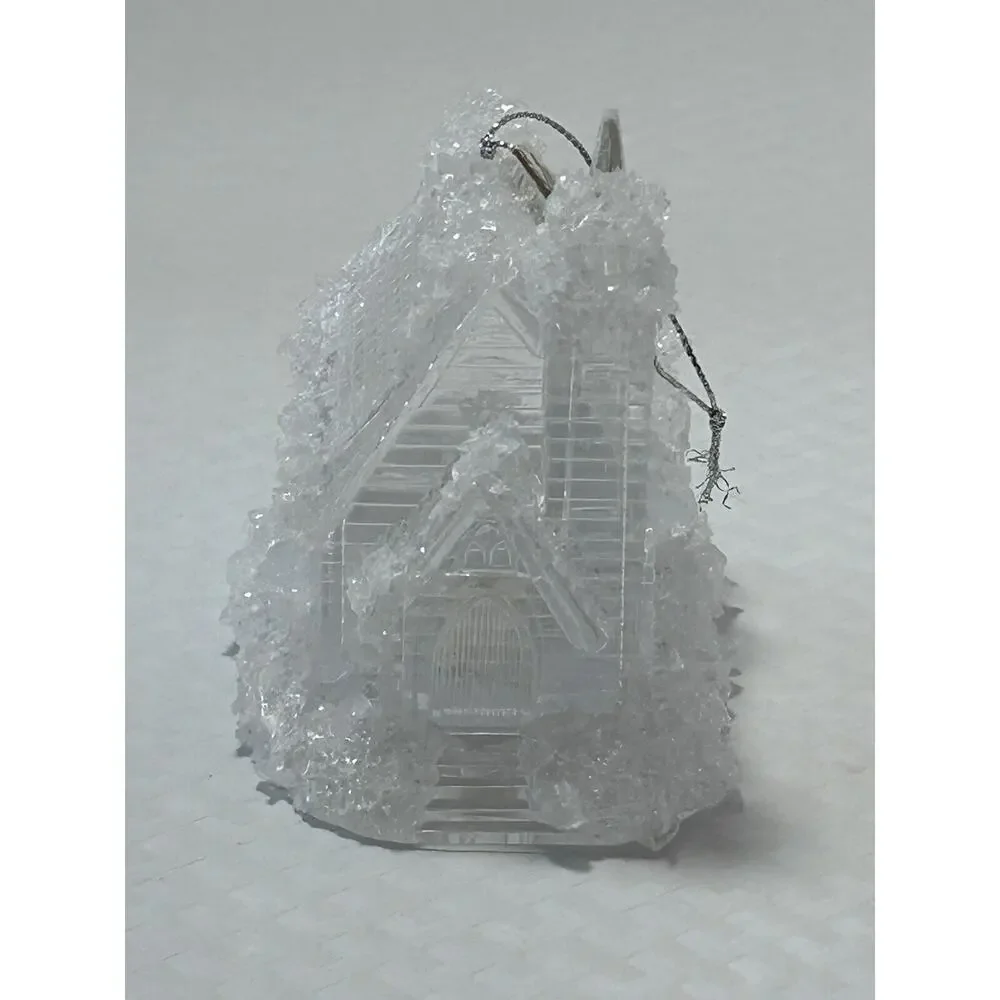 Icy Look Clear‎ acrylic Church building Christmas Tree Light Cover Ornament